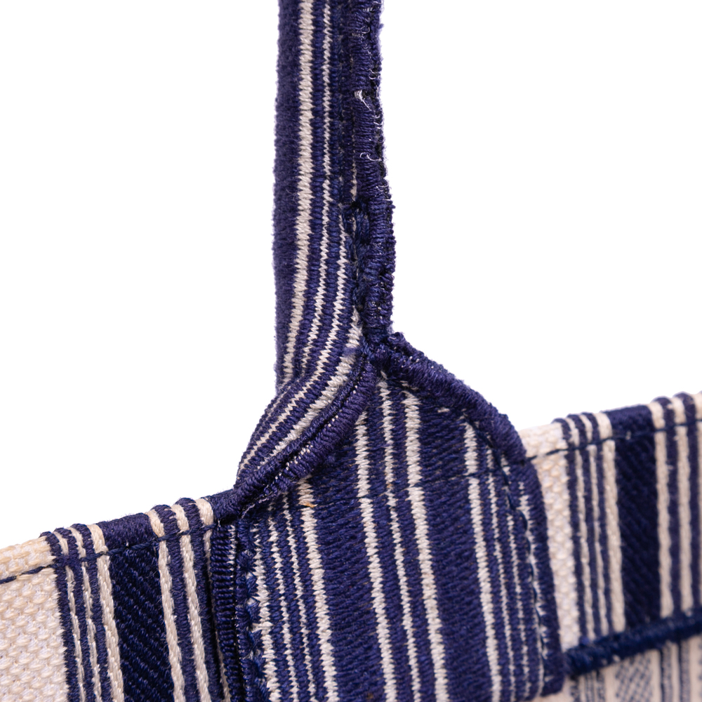 Pre-Loved Dior Large Canvas Striped Book Tote - Picture 9 of 11
